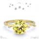 starlit yellow natural diamond hidden halo round side stone engagement ring yellow gold with 9k yellow gold metal and round shape diamond