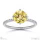 yellow lab grown diamond radiant cut east to west setting pave engagement ring white gold with 9k white gold metal and radiant shape diamond