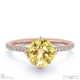 yellow natural diamond round cut east to west setting pave engagement ring rose gold with 9k rose gold metal and round shape diamond