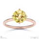 yellow lab grown diamond round cut east to west setting solitaire engagement ring rose gold with 9k rose gold metal and round shape diamond