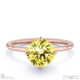 yellow lab grown diamond round cut east to west setting solitaire engagement ring rose gold with 9k rose gold metal and round shape diamond
