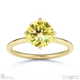 yellow lab grown diamond round cut east to west setting solitaire engagement ring yellow lab grown gold with 9k yellow gold metal and round shape diamond