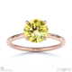 yellow natural diamond round cut hidden halo engagement ring rose gold with 9k rose gold metal and round shape diamond