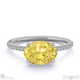 yellow natural diamond east west oval cut side stones engagement ring white gold with 18k white gold metal and oval shape diamond