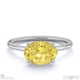 yellow natural diamond east west oval cut solitaire engagement ring platinum with platinum metal and oval shape diamond
