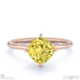 yellow natural diamond east west cushion cut solitaire engagement ring rose gold with 9k rose gold metal and cushion shape diamond