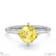 yellow natural diamond east west cushion solitaire engagement ring platinum with platinum metal and cushion shape diamond