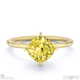 yellow natural diamond east west cushion solitaire engagement ring yellow gold with 9k yellow gold metal and cushion shape diamond