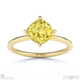 yellow natural diamond east west cushion solitaire engagement ring yellow gold with 9k yellow gold metal and cushion shape diamond