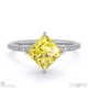yellow lab grown diamond east west princess cut sidestones engagement ring white gold with 18k white gold metal and princess shape diamond