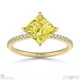 yellow lab grown diamond east west princess cut sidestones engagement ring yellow gold with 9k yellow gold metal and princess shape diamond
