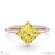 yellow natural diamond east west princess cut solitaire engagement ring rose gold with 9k rose gold metal and princess shape diamond