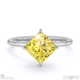yellow lab grown diamond east west princess cut solitaire engagement ring white gold with 9k white gold metal and princess shape diamond