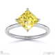 yellow lab grown diamond east west princess cut solitaire engagement ring white gold with 9k white gold metal and princess shape diamond