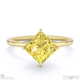 yellow lab grown diamond princess cut east to west solitaire engagement ring yellow gold with 9k yellow gold metal and princess shape diamond