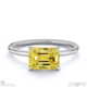 yellow natural diamond east to west emerald cut solitaire engagement ring white gold with 9k white gold metal and emerald shape diamond