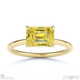 yellow natural diamond east to west emerald cut solitaire engagement ring yellow gold with 9k yellow gold metal and emerald shape diamond
