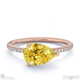 yellow natural diamond east west pear cut side stones engagement ring rose gold with 9k rose gold metal and pear shape diamond