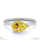 yellow lab grown diamond east west pear cut solitaire engagement ring white gold with 9k white gold metal and pear shape diamond