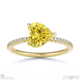 yellow natural diamond heart cut east to west pave engagement ring yellow gold with 18k yellow gold metal and heart shape diamond