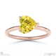 yellow natural diamond east west heart cut solitaire engagement ring rose gold with 9k rose gold metal and heart shape diamond