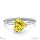 yellow lab grown diamond east west heart solitaire engagement ring white gold with 9k white gold metal and heart shape diamond