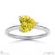 yellow lab grown diamond east west round solitaire engagement ring rose gold with 9k rose gold metal and round shape diamond