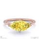 yellow lab grown diamond east west marquise cut solitaire engagement ring rose gold with 18k rose gold metal and marquise shape diamond