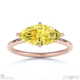 yellow lab grown diamond east west marquise cut solitaire engagement ring rose gold with 18k rose gold metal and marquise shape diamond