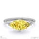 yellow lab grown diamond east west marquise cut solitaire engagement ring platinum with platinum metal and marquise shape diamond