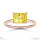 yellow natural diamond east west radiant cut solitaire engagement ring rose gold with 18k rose gold metal and radiant shape diamond
