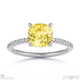 yellow natural diamond cushion cut hidden halo side stones engagement ring white gold with 18k white gold metal and cushion shape diamond