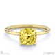 yellow lab grown diamond hidden halo cushion cut solitaire engagement ring yellow gold with 9k yellow gold metal and cushion shape diamond