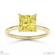 yellow natural diamond princess cut hidden halo engagement ring yellow gold with 9k yellow gold metal and princess shape diamond