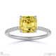 yellow natural diamond hidden halo asscher side stone engagement ring white gold with 9k white gold metal and asscher shape diamond