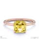 yellow lab grown diamond asscher cut hidden halo engagement ring rose gold with 18k rose gold metal and asscher shape diamond