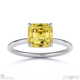 yellow lab grown diamond hidden halo asscher cut solitaire engagement ring white gold with 9k white gold metal and asscher shape diamond