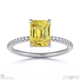 yellow natural diamond emerald cut hidden halo side stones engagement ring white gold with 18k white gold metal and emerald shape diamond