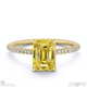yellow natural diamond emerald cut hidden halo side stones engagement ring yellow gold with 18k yellow gold metal and emerald shape diamond