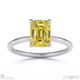 yellow natural diamond emerald cut hidden halo engagement ring white gold with 18k white gold metal and emerald shape diamond