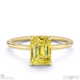 yellow lab grown diamond hidden halo emerald cut solitaire engagement ring yellow gold with 9k yellow gold metal and emerald shape diamond