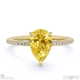 yellow natural diamond pear cut hidden halo sidestones engagement ring yellow gold with 18k yellow gold metal and pear shape diamond