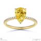yellow natural diamond pear cut hidden halo sidestones engagement ring yellow gold with 18k yellow gold metal and pear shape diamond