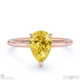 yellow lab grown diamond pear cut hidden halo engagement ring rose gold with 9k rose gold metal and pear shape diamond