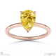 yellow lab grown diamond pear cut hidden halo engagement ring rose gold with 9k rose gold metal and pear shape diamond