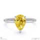 yellow lab grown diamond hidden halo pear cut solitaire engagement ring white gold with 9k white gold metal and pear shape diamond