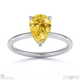 yellow lab grown diamond hidden halo pear cut solitaire engagement ring white gold with 9k white gold metal and pear shape diamond