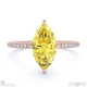 yellow natural diamond marquise cut hidden halo side stones engagement ring rose gold with 18k rose gold metal and marquise shape diamond