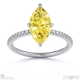 yellow lab grown diamond marquise cut hidden halo side stones engagement ring white gold with 18k white gold metal and marquise shape diamond