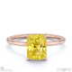 yellow natural diamond radiant cut hidden halo engagement ring rose gold with 9k rose gold metal and radiant shape diamond
